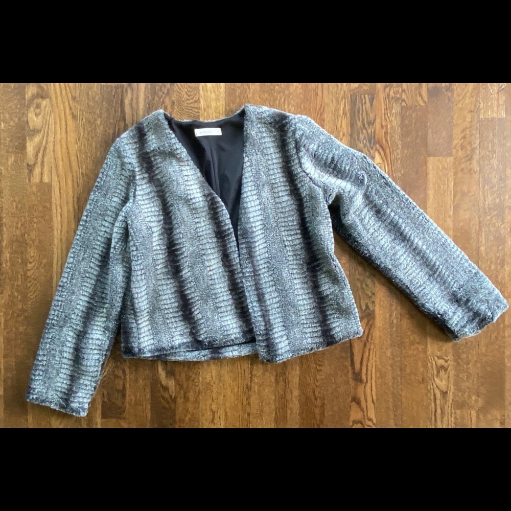 Black & gray fur coat